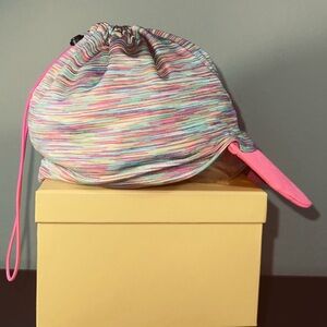 Child’s Stretchy Knit Visor Hat With Adjustable Ponytail Hole